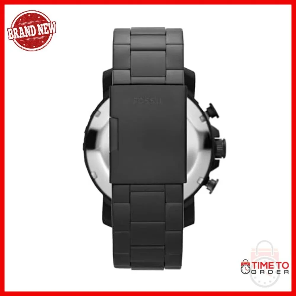 Oversized Stainless Steel Chronograph Watch with Quartz Movement